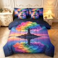 thumbnail image 1 of Homewish Romantic Tree Of Life 7-Piece Twin Bedding,Night Starry Sky Bedding Comforter Set,Blue Purple,Black Reversible, 1 of 8