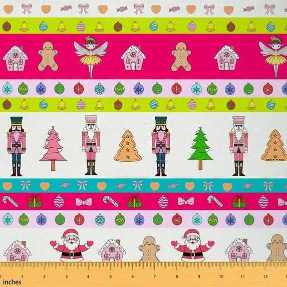 Homewish Royal Nutcracker Guard Fabric by the Yard 1 Yard for Kids, Kawaii Santa Claus Room Decor Fabric by the Yard, Merry Christmas Sewing Fabric, Microfiber Bedroom Decor