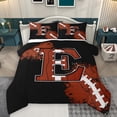 thumbnail image 1 of Homewish Rugby Ball Print Bedding Comforter Set,Brown Football Pattern Twin Comforter Sets,First Letter E Bedding Set For Girls,Super Cozy Room Decor Reversible,2-Piece, 1 of 8