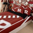 thumbnail image 1 of Homewish Rugby Gamer R Initial Zipper Full Size Comforter Sets with Fitted Sheet and 2 Pillowcases for Boys Girls,Sport Theme Football Zipper Bedding Set for Teens,4pcs,Black Reversible, 1 of 6