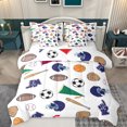 thumbnail image 1 of Homewish Rugby Helmet 7 Pieces Bedding Comforter Set,Ball Sport Game Full Bedding Set,White Brown Blue Fitted Sheet Flat Sheet For Boys Teens,Luxury Bedroom Decor Reversible, 1 of 8