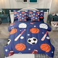 thumbnail image 1 of Homewish Rugby Sport Game 7-Piece Twin Bedding Sets,Football Basketball Lover Bedding Comforter Set,Orange Deepblue Sheet Sets For Boys Teens,Microfiber Bedroom Decor Reversible, 1 of 8