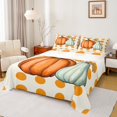 thumbnail image 1 of Homewish Rustic Autumn Pumpkin Bed Sheets,Happy Fall King Sheets,Orange Geometric Circle Sheet Set For Girls Teens,Ultra Soft Home Decor,4pcs, 1 of 7