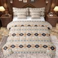 thumbnail image 1 of Homewish Rustic Aztec 7pcs Bedding Comforter Set,Bohemain Geometric Triangle Queen Bedding Sets,Beige Black Queen Sheet Sets For Men Women,Ultra Soft Home Decor Reversible, 1 of 8
