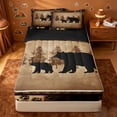 thumbnail image 1 of Homewish Rustic Bear Silhouette Zipper Twin Comforter Sets with Fitted Sheet and 2 Pillowcases,Pine Paw Zipper Bedding Set For Boys,Black Reversible,4-Piece, 1 of 7