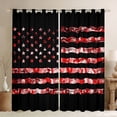 thumbnail image 1 of Homewish Rustic Camo Camouflage Blackout Curtains Set of 2 (52x84 Each),American Falg Pattern Window Curtains,Red Black Curtains and Drapes For Teens,Super Cozy Room Decor, 1 of 6
