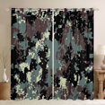 thumbnail image 1 of Homewish Rustic Camo Curtains Pack of 2 (42x84 Each),Pixel Geometric Curtains Blackout,Green Brown Black Bedroom Curtains For Boys Kids,Ultra Soft Home Decor, 1 of 6