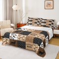 thumbnail image 1 of Homewish Rustic Camo Twin Sheet Set (3-Piece) Deer Brown Black Checkered Decor For Kids, 1 of 7