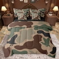 thumbnail image 1 of Homewish Rustic Camouflage 7 Pieces Bedding Comforter Set,Country Farmhouse Lodge Full Bedding Set,Brown Green Fitted Sheet Flat Sheet For Boys Kids,Luxury Bedroom Decor Reversible, 1 of 8