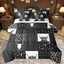 Homewish Rustic Camouflage Print 7-Piece Twin Bedding Sets,Cheetah Pattern Bedding Comforter Set,Patchwork Plaid Grid Sheet Sets For Kids,Ultra Soft Home Decor