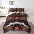 thumbnail image 1 of Homewish Rustic Cattle Hide Queen Comforter Set,Boho Bohemain Tribal Bedding Sets,Red Diamond Bedding Comforter Set For Men Women,Breathable Home Decor Reversible,3-Piece, 1 of 9