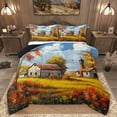 thumbnail image 1 of Homewish Rustic Cottage 3 Pieces Queen Comforter Set for Female Men Adults,Happy Autumn Fall Ultra Soft Bedding Sets,Retro Vintage Bedding Comforter Set Breathable,Super Cozy Room Decor,Reversible, 1 of 8