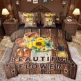 thumbnail image 1 of Homewish Rustic Cowboys Boots 7-Piece Bedding Comforter Set,Beautiful Flower Sunflower King Bedding Sets,Old Barn Door Bed Sheets For Boys,Super Cozy Room Decor Reversible, 1 of 8