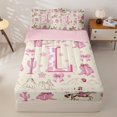 thumbnail image 1 of Homewish Rustic Cowgirl Zipper Twin Comforter Sets with Fitted Sheet and 2 Pillowcases For Girls,L Letter Zipper Bedding Set,Pink Reversible,4-Piece, 1 of 7