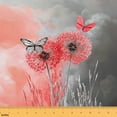 thumbnail image 1 of Homewish Rustic Dandelion Floral Fabric by the Yard 1 Yard,Cute Butterfly Home Decor Fabric by the Yard,Red Gray Ombre Sewing Fabric For Girls Kids,Ultra Soft Home Decor, 1 of 6
