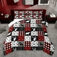 thumbnail image 1 of Homewish Rustic Deer Bear Full Size Comforter Sets, Vintage Red Buffalo Patchwork Bedding Comforter Set, Hunting and Fishing Reversible Bedding Sets, Lightweight Room Decor, 3pcs, 1 of 8