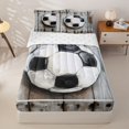 thumbnail image 1 of Homewish Rustic Farmhouse Cabin Zipper Twin Comforter Sets with Fitted Sheet and 2 Pillowcases,Kids Soccer Sport Ball Games Zipper Bedding Set For Football Boys,Reversible,4 Pieces, 1 of 7