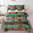 thumbnail image 1 of Homewish Rustic Farmhouse Lodge 7pcs Queen Bedding,Retro Dog Paw Print Bedding Comforter Set Queen,Brown Green,Reversible, 1 of 8