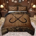 thumbnail image 1 of Homewish Rustic Fishing Hook Full Size Comforter Sets,Retro Countryside Cabin Bedding Comforter Set,Khaki Brown Bedding Sets For Men Women,Ultra Soft Home Decor Reversible,3-Piece, 1 of 8
