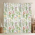 thumbnail image 1 of Homewish Rustic Floral Kids Black Out Curtains, Spring Green Flower Curtains Pack of 2 (42x63 Each), Leaf Plant Botanical Bedroom Curtains, Blackout Curtains Bedroom Decor, 1 of 6
