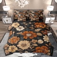 thumbnail image 1 of Homewish Rustic Flower Floral 7-Piece Twin Bedding Sets,Country Plant Bedding Comforter Set,Brown Orange Black Sheet Sets For Teens,Luxury Bedroom Decor Reversible, 1 of 8
