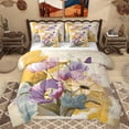 thumbnail image 1 of Homewish Rustic Flower Floral 7 Pieces Bedding Comforter Set,Vintage Graffiti Full Bedding Set,Purple Orange Fitted Sheet Flat Sheet For Kids,Super Cozy Room Decor Reversible, 1 of 8