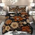 thumbnail image 1 of Homewish Rustic Flower Floral Bedding Comforter Set,Country Plant Twin Comforter Sets,Brown Orange Black Bedding Set For Teens,Luxury Bedroom Decor Reversible,2-Piece, 1 of 8