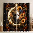 thumbnail image 1 of Homewish Rustic Flower Floral Black Out Curtains,Boho Bohemain Theme Curtains Pack of 2 (42x63 Each),Yellow Moon Sunflower Bedroom Curtains For Men Women,Ultra Soft Home Decor, 1 of 6