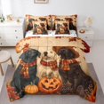 thumbnail image 1 of Homewish Rustic Halloween Dog 7pcs Queen Bedding,Pumpkin Lantern Bedding Comforter Set Queen,Farmhouse Decor,Polkadot Reversible, 1 of 8