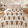 thumbnail image 1 of Homewish Rustic Highland Cattle Bedding Comforter Set,Orange Country Floral Twin Comforter Sets,Western Farm Animal Bedding Set For Children,Super Cozy Room Decor Reversible,2 Pieces, 1 of 8