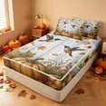 thumbnail image 1 of Homewish Rustic Hummingbird Pumpkin Zipper Twin Comforter Sets with Fitted Sheet and 2 Pillowcases, Chic Sunflower Zipper Bedding Set, White Orange Blue, Gray Reversible, 1 of 7