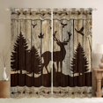 thumbnail image 1 of Homewish Rustic Hunting Adult Curtains Pack of 2 (42x84 Each), Jungle Deer Moose Animal Curtains Blackout, Old Barn Door Bedroom Curtains, Window Curtains Bedroom Decor, 1 of 6