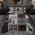 thumbnail image 1 of Homewish Rustic Hunting Teens Bedding Comforter Set, Grey Brown Lodge Cabin Twin Comforter Sets, Jungle Adventure Camp Reversible Bedding Set, Microfiber Bedroom Decor, 2-Piece, 1 of 8