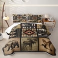 thumbnail image 1 of Homewish Rustic Lodge Cabin Twin Quilt Set,Hunting Mallard Duck Deer Bear Twin Coverlet Set,2pcs, 1 of 7