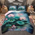 thumbnail image 1 of Homewish Rustic Lotus Bedding Comforter Set,Country Lotus Leaves Twin Comforter Sets,Pink Green Bedding Set For Girls Kids,Breathable Home Decor Reversible,2pcs, 1 of 8
