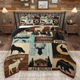 thumbnail image 1 of Homewish Rustic Moose Lodge Bedding Comforter Set, Western Lake House Twin Comforter Sets, Hunting and Fishing Reversible Bedding Set, Lightweight Room Decor, 2-Piece, 1 of 8