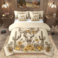 thumbnail image 1 of Homewish Rustic Null Skull 7 Pieces Bedding Comforter Set,Country Western Cowboy Full Bedding Set,Tropical Desert Cactus Fitted Sheet Flat Sheet For Girls Kids,Microfiber Bedroom Decor Reversible, 1 of 8