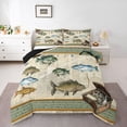 thumbnail image 1 of Homewish Rustic Pike Fish Bedding Comforter Set for Teen, Hunting and Fishing Twin Comforter Sets, Vintage Western Hippie Style Reversible Bedding Set, Lightweight Room Decor, 2 Pieces, 1 of 8