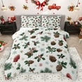 thumbnail image 1 of Homewish Rustic Pine Cone Full Size Comforter Sets,Green Christmas Floral Bedding Comforter Set,Red Xmas Berry Bedding Sets For Men Women,Ultra Soft Home Decor Reversible,3 Pieces, 1 of 8