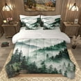 thumbnail image 1 of Homewish Rustic Plant 7-Piece Bedding Comforter Set,Country Farmhouse Lodge King Bedding Sets,Green White Bed Sheets For Men Women,Luxury Bedroom Decor Reversible, 1 of 8