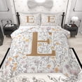 thumbnail image 1 of Homewish Rustic Plant Floral Queen Comforter Set,Retro Country Flower Bedding Sets,First Letter E Bedding Comforter Set For Girls,Super Cozy Room Decor Reversible,3pcs, 1 of 8