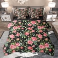 thumbnail image 1 of Homewish Rustic Rose Flower 7-Piece Twin Bedding Sets,Country Plant Bedding Comforter Set,Pink Green Black Sheet Sets For Girl Kids,Breathable Home Decor Reversible, 1 of 8