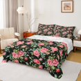 thumbnail image 1 of Homewish Rustic Rose Flower Twin Sheet Sets,Country Plant Twin Fitted Sheet,Pink Green Black 03 For Girl Kids,Breathable Home Decor,3pcs, 1 of 7