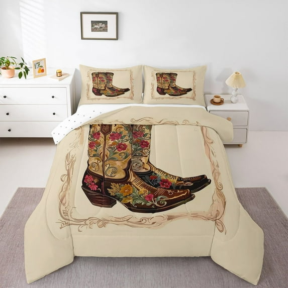 Homewish Rustic Southwest Cowboys Full Size Comforter Sets,Western Tribal Bedding Comforter Set,Country Farmhouse Lodge Bedding Sets Fotr Boys Teens,Super Cozy Room Decor Reversible,3 Pieces