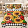 thumbnail image 1 of Homewish Rustic Sunflower 7pcs Bedding Comforter Set,Country Ladybug Queen Bedding Sets,Orange Red Black Queen Sheet Sets For Boys Girls,Breathable Home Decor Reversible, 1 of 8