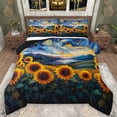 thumbnail image 1 of Homewish Rustic Sunflower Flower Bedding Comforter Set,Beauty Natural Scenery Twin Comforter Sets,Oil Painting Aesthetic Bedding Set For Girls Kids,Microfiber Bedroom Decor Reversible,2pcs, 1 of 8