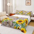 thumbnail image 1 of Homewish Rustic Sunflower Full Size Sheets,Country Farmhouse Lodge Bed Sheets,Yellow Floral Sheet Sets For Boys Girls,Breathable Home Decor,4-Piece, 1 of 7