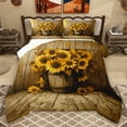 thumbnail image 1 of Homewish Rustic Sunflower Queen Comforter Set,Old Barn Door Bedding Sets,Country Floral Bedding Comforter Set For Girls Boys,Luxury Bedroom Decor Reversible,3 Pieces, 1 of 8