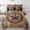 thumbnail image 1 of Homewish Rustic Texas Stars Bedding Comforter Set 7 Pieces for Adult, Farmhouse Cabin Full Bedding Set, Old Barn Door Reversible Fitted Sheet Flat Sheet, Luxury Bedroom Decor, 1 of 7