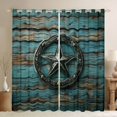 thumbnail image 1 of Homewish Rustic Texas Stars Curtains Pack of 2 (42x84 Each) for Adult, Farmhouse Cabin Curtains Blackout, Teal Old Barn Door Bedroom Curtains, Blackout Curtains Decor, 1 of 6
